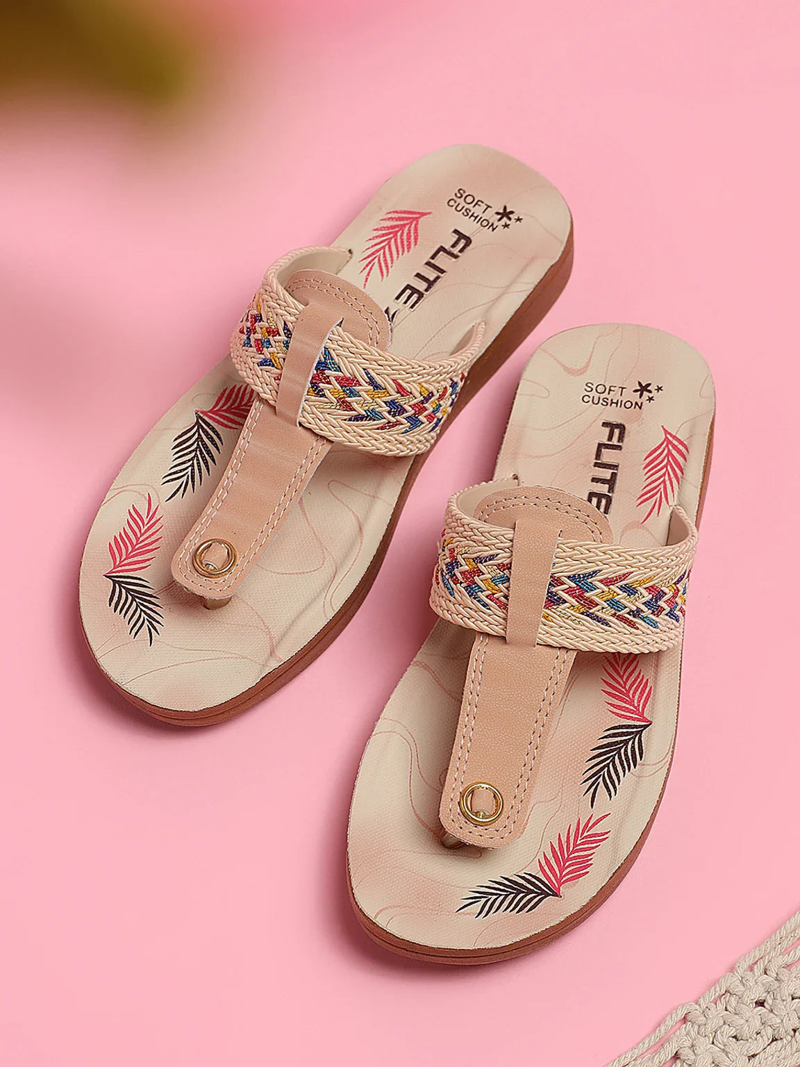 FLITE Women Slippers (Beige , 8)